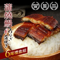 【築地一番鮮】剛剛好銷日嫩蒲燒鰻魚6尾禮盒組(200g/尾)免運